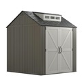 Office Furniture & Lighting | Rubbermaid 2145548 337 cu-ft. 7 ft. x 7 ft. x 8 ft. Storage Shed - Brown image number 0