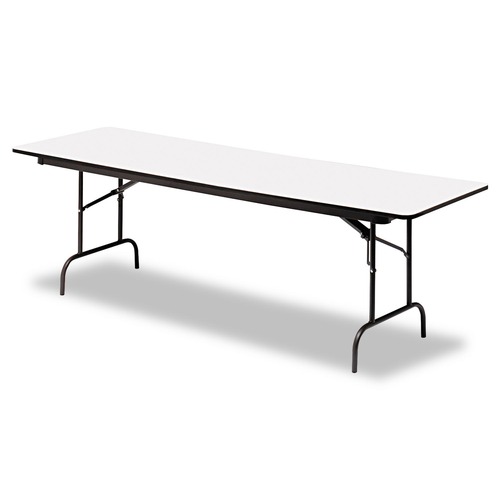  | Iceberg 55237 OfficeWorks 96 in. x 30 in. x 29 in. Rectangular Commercial Wood Laminate Folding Table - Gray/Charcoal image number 0