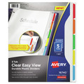 Office Jansan | Avery 16740 11 x 8.5 Easy View Plastic Dividers with Multicolored Tabs and Sheet Protector - Clear (5-Pieces/Set) image number 0
