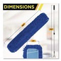 Mops | Gritt Commercial GRI17460T4PK 60 in. x 5 in. Microfiber Head 40 in. to 72 in. Silver Aluminum Handle Dust Mop with Telescopic Handle - Blue (4/Kit) image number 4
