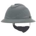  | MSA 10215836 V-Gard C1 Fas-Trac III Full Brim Vented Hard Hat - Gray image number 0