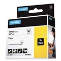 Labels | DYMO 18445 0.75 in. x 18 ft. Rhino Permanent Vinyl Industrial Label Tape - White/Black Print image number 1
