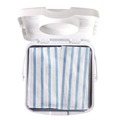 Bulk Savings Pricing 2 | Rubbermaid Commercial HYGEN 2134283 12 in. x 12 in. Disposable Microfiber Cleaning Cloths - White/Blue Stripe (600/Carton) image number 2