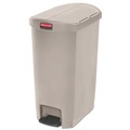 Trash & Waste Bins | Rubbermaid Commercial 1883459 Streamline 13-Gallon Resin End Step Style Step-On Container - Beige image number 0