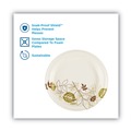 Cutlery | Dixie UX9WS Pathways Soak-Proof Shield WiseSize 8.5 in. Paper Plates - Green/Burgundy (125/Pack) image number 2