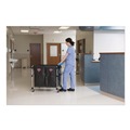Office Jansan | Rubbermaid Commercial 1881781 Two-Compartment 24.10 in. x 35.70 in. x 34 in. Collapsible X-Cart - Black/Silver image number 4