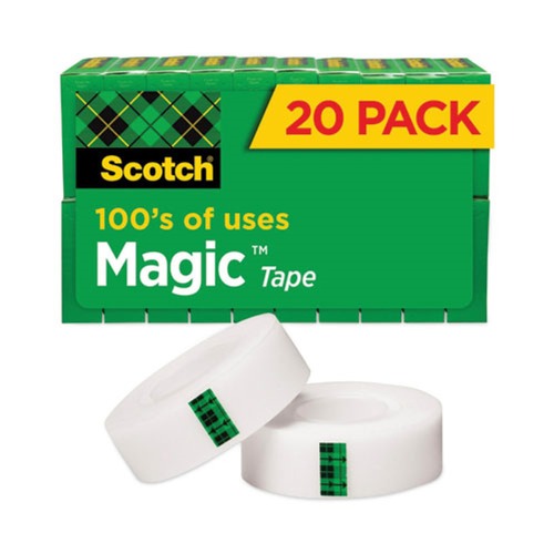 Mothers Day Sale! Save an Extra 10% off your order | Scotch 810K20 1 in. Core 0.75 in. x 83.33 ft. Magic Tape Value Pack - Clear (20/Pack) image number 0