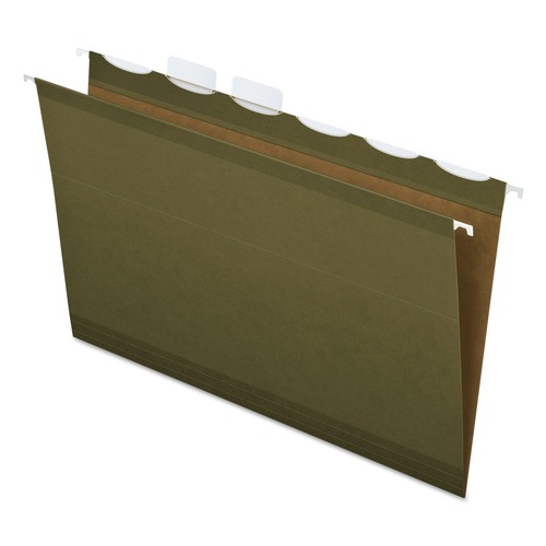  | Pendaflex 42703 Ready-Tab 1/6-Cut Tabs Extra Capacity Reinforced Colored Hanging Legal Folders - Standard Green (20/Box) image number 0