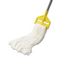 Mops | Rubbermaid Commercial FGV41800WH00 12-Piece 24 oz. Economy Cut-End Rayon Mop Head with 1 in. Band (White) image number 5