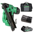 Finish Nailers | Metabo HPT NT1865DAAM 18V MultiVolt Lithium-Ion Brushless 15-Gauge Cordless Angled Finish Nailer Kit (2 Ah) image number 0
