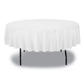 Food Service | Tablemate 84WH Plastic 84 in. Diameter Table Set Round Table Cover - White (6/Pack) image number 5