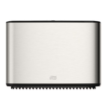 Tork 14 in. x 5.13 in. x 9.88 in. Image Design Mini Jumbo Bath Tissue Roll Dispenser - Stainless Steel
