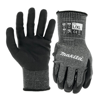 SAFETY EQUIPMENT | Makita T-04145 Cut Level 7 Advanced FitKnit Nitrile Coated Dipped Gloves - Large/Extra-Large