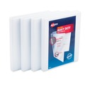  | Avery 79709 3 Slant Rings 0.5 in. Capacity 11 in. x 8.5 in. Heavy-Duty Non Stick View Binder with DuraHinge - White (4/Pack) image number 0