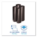 Trash Bags | Boardwalk X8046XKKR01 40 in. x 46 in. 45 gal. 1.6 mil Recycled Low-Density Polyethylene Can Liners - Black (100/Carton) image number 2