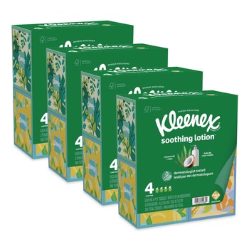 Kleenex Soothing Lotion 3-Ply Facial Tissue - White (8/Carton)