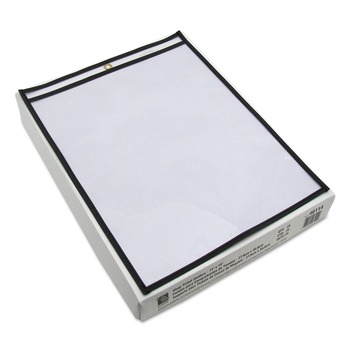 C-Line Super Heavy-Duty Top Load 11 in. x 14 in. Insert Stitched Shop Ticket Holders - Clear Front, Black Border (25/Box)