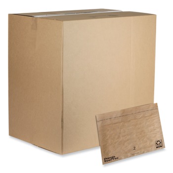 Pregis EverTec 12 in. x 9 in. No. 2 Self-Adhesive Closure Kraft Paper Curbside Recyclable Padded Mailer - Brown (100/Carton)
