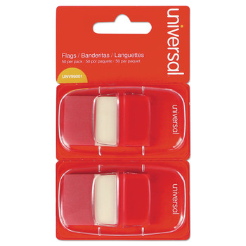 Universal 2-Dispenser 50-Piece Page Flags - Red