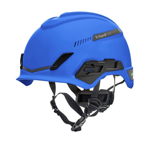 Hard Hats | MSA 10194785 V-Gard H1 Fas-Trac III Pivot Trivent Safety Helmet - Blue image number 0