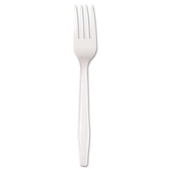 CUTLERY | Boardwalk BWK FORKMWPS Mediumweight Polystyrene Fork Cutlery - White (100/Box)