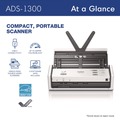 Office Electronics & Batteries | Brother ADS1300 600 dpi x 600 dpi Optical Resolution 20-Sheet Duplex Auto Document Feeder ADS-1300 Compact Desktop Scanner image number 2