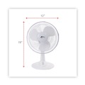 Floor Fans | Alera ALEFAN122 3-Speed 12 in. Plastic Oscillating Desk Fan - White image number 4