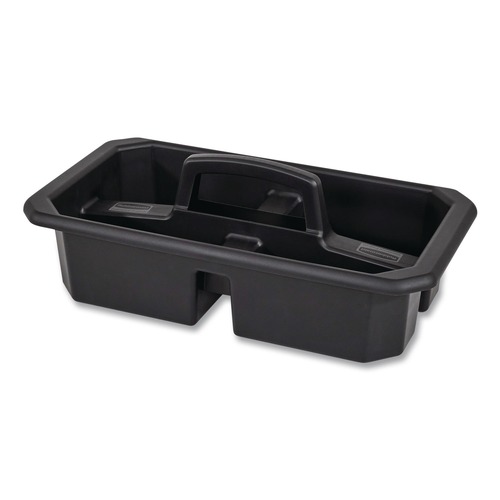 Cleaning Carts | Rubbermaid Commercial 2202586 Cleaning Caddy Compatible with Full-Size and Compact Housekeeping Carts - Black (6/Carton) image number 0