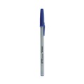Office Jansan | Universal UNV27421 Fine 0.7 mm Stick Ballpoint Pen - Blue Ink, Gray/Blue Barrel (1 Dozen) image number 0