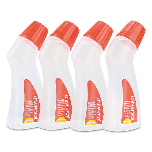 Office Jansan | Universal UNV46065VP 2.2 oz. Envelope Moistener with Adhesive Bottle - Clear (4/Pack) image number 0