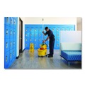 Floor Signs | Rubbermaid Commercial FG611277YEL 11 in. x 12 in. x 25 in. Caution Wet Floor Sign - Bright Yellow (6/Carton) image number 3