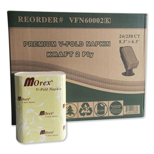 Cleaning & Janitorial Supplies | GEN VFN60002K 6.5 x 5 Premium Interfold Pop-Up Dispenser Napkin - Brown (6000/Carton) image number 0