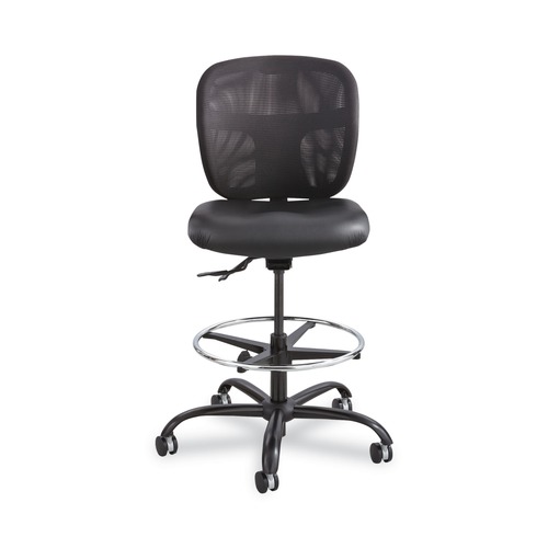  | Safco 3394BV Vue Series Heavy-Duty Extended Height Stool, Vinyl Seat, Nylon Mesh Back, Black image number 0