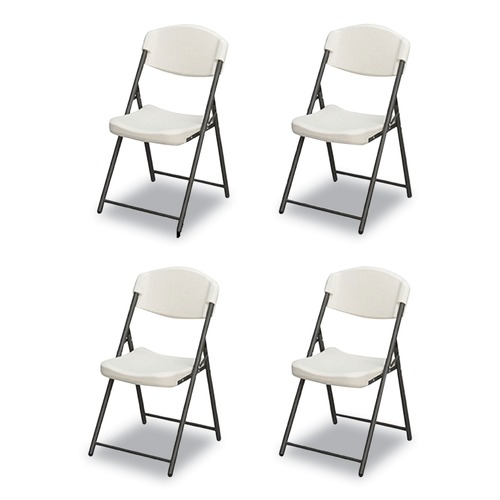 Office Chairs | Iceberg 64033 Rough n Ready 18 in. Seat Height Commercial Folding Chair Supports Up to 350 lb - Platinum Granite Seat/Back/Black Base (4/Pack) image number 0
