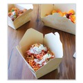 Food Trays, Containers, and Lids | World Centric TO-NT-1 4.2 in. x 5.2 in. x 2.5 in. 26 oz. Sugarcane No Tree Folded Takeout Containers - Natural (450/Carton) image number 2