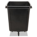 Trash & Waste Bins | Rubbermaid Commercial FG461600BLA 500 lbs. Maximum Weight Capacity 119.7 gal. Interior Volume Capacity Plastic/Metal Cube Truck - Black image number 2