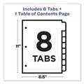 Office Jansan | Avery 11133 Ready Index 11 in. x 8.5 in. 8-Tab 1 to 8 Customizable TOC Multicolor Tab Dividers - White/Traditional Color Tabs (1-Set) image number 7