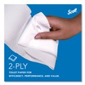 Cleaning & Janitorial Supplies | Scott 07805 Essential 3.55 in. x 1000 ft. 2-Ply Septic Safe JRT Jumbo Roll Bathroom Tissue - White (12 Rolls/Carton) image number 5