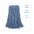 Mops | Boardwalk BWK2024B #24 Cotton/Synthetic Fiber Cut-End Standard Mop Head - Blue (12/Carton) image number 7