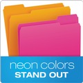 Office Jansan | Pendaflex 40523 0.75 in. Expansion 1/3-Cut Tabs Glow Letter File Folders - Assorted File Folder Colors (24/Pack) image number 1