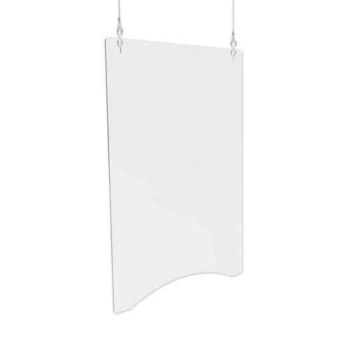 Desk Accessories & Office Organizers | Deflecto PBCHA2436 23.75 in. x 35.75 in. Acrylic Hanging Barrier - Clear (2/Carton) image number 0