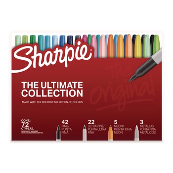 Sharpie Permanent Markers Ultimate Collection - Assorted Tip Sizes/Types/Assorted Colors (72/Pack)