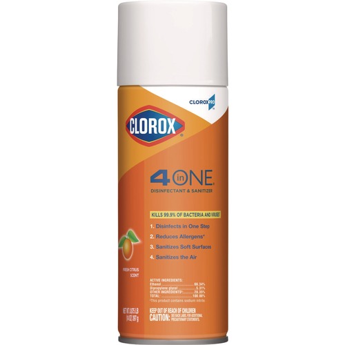 Bulk Savings Pricing 2 | Clorox 31043 14 oz. Aerosol Spray 4-in-One Disinfectant and Sanitizer - Citrus image number 0
