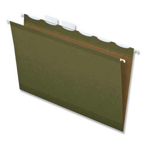 Office Jansan | Pendaflex 42591 Ready-Tab 1/6-Cut Tabs Reinforced Hanging Legal File Folders - Standard Green (25/Box) image number 0