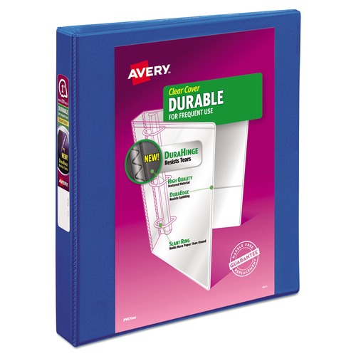 Office Jansan | Avery 17014 3 Slant Rings 1 in. Capacity 11 in. x 8.5 in. Durable View Binder with DuraHinge - Blue image number 0