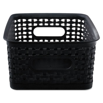 Advantus 9.88 in. x 7.38 in. x 4 in. Weave Bins - Black (3/Pack)