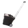 Office Jansan | Storex 61507U01C 15 in. x 16.38 in. x 14.25 in. Premium Mobile Letter File Transport Box with Telescoping Handle and Organizer Tray - Black/Gray image number 7