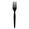 Cutlery | Boardwalk BWKFORKHWPSBIW Heavyweight Wrapped Polystyrene Fork Cutlery - Black (1000/Carton) image number 0