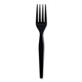 Cutlery | Boardwalk BWKFORKHWPSBIW Heavyweight Wrapped Polystyrene Plastic Fork Cutlery - Black (1000/Carton) image number 1