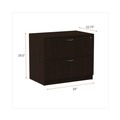 Office Jansan | Alera ALEVA513622ES Valencia Series 34 in. x 22.75 in. x 29.5 in. Legal/Letter-Size 2-Drawer Lateral File - Espresso image number 5
